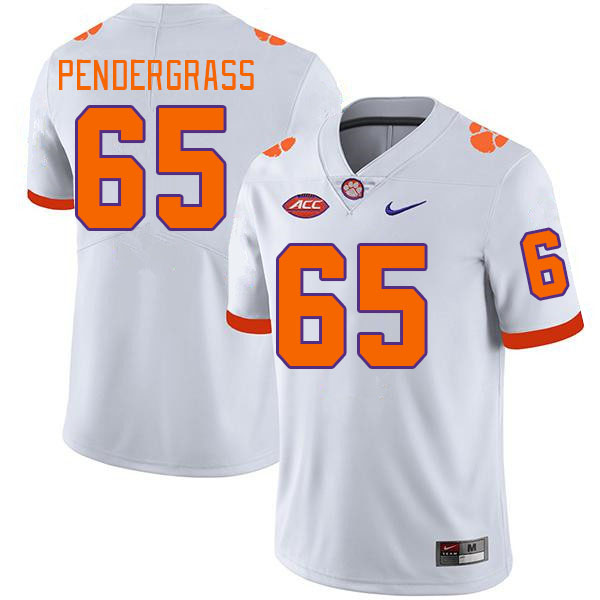 Men's Clemson Tigers Chapman Pendergrass #65 College White NCAA Authentic Football Stitched Jersey 23AV30LV
